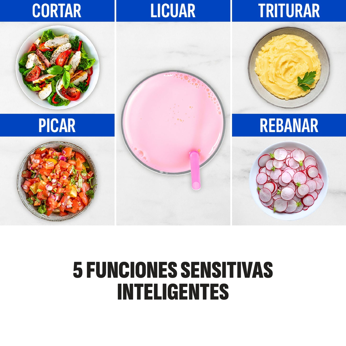 Licuadora y Procesador de Alimentos Power XL Sensimax en Negro con Tecnología Sensitiva y 5 Funciones Sensitivas, Jarra de Tritán 2 L, 1500 W