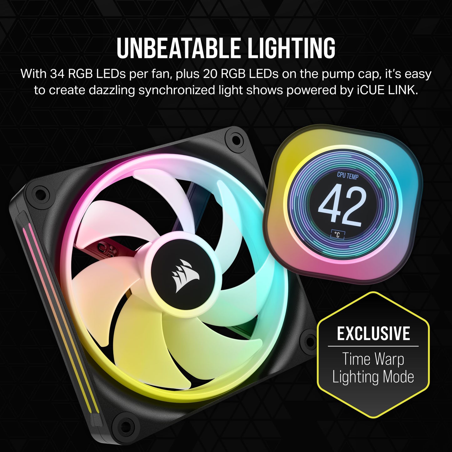 CORSAIR iCUE Link H150i Refrigerador Líquido LCD Oara CPU - 360mm AIO - Ventiladores QX120 RGB - Pantalla LCD IPS de 2.1" - Intel LGA 1700, AMD AM5 - iCUE Link Hub Incluido - Negro CW-9061008-WW