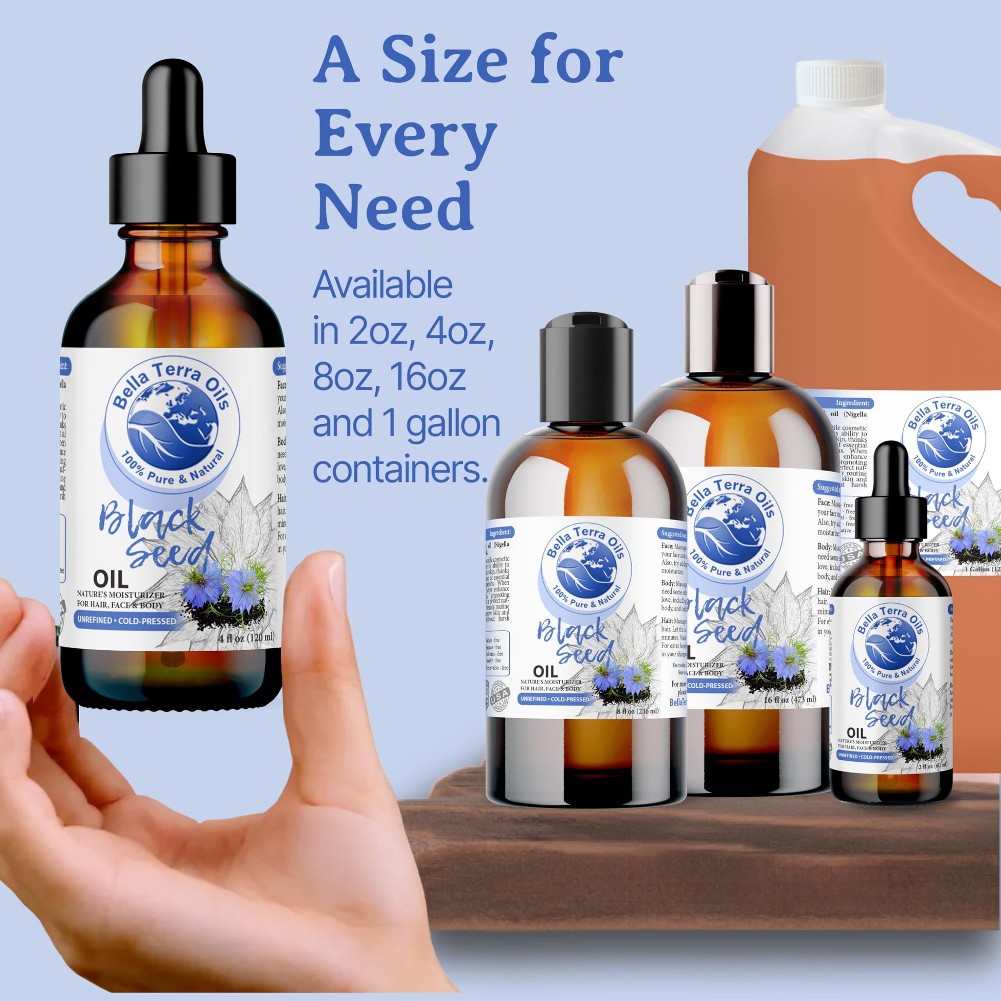 NEW Black Seed Oil. 4oz. Cold-pressed. Unrefined. Organic. 100% Pure. Nigella Sativa Black Cumin Oil. Hexane-free. Antioxidant-rich. Natural Moisturizer. For Hair, Face, Body, Nails, Stretch Marks.