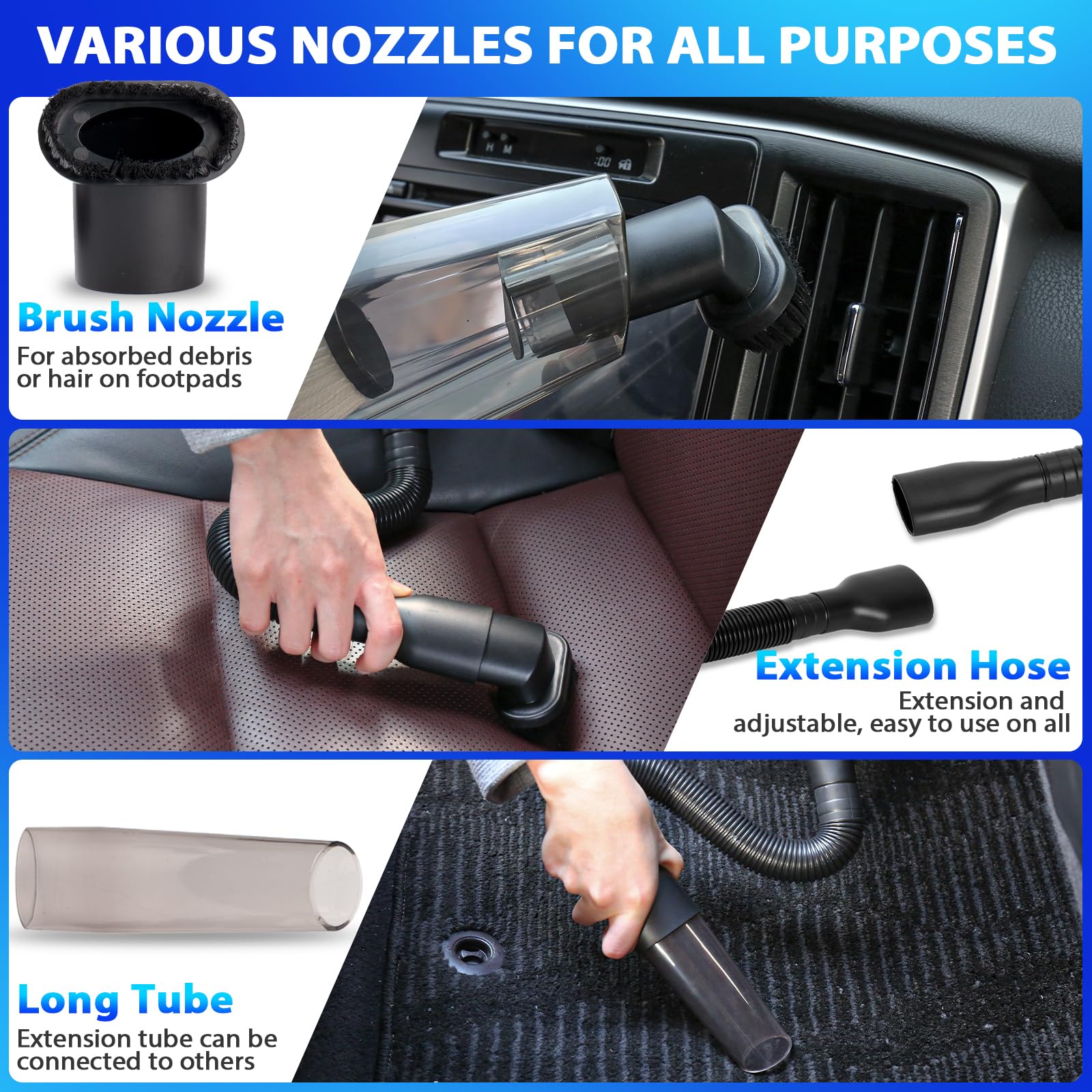 Kit de Limpieza de Coche THINKWORK Gris con Aspiradora de Mano de Alta Potencia para Hombre
