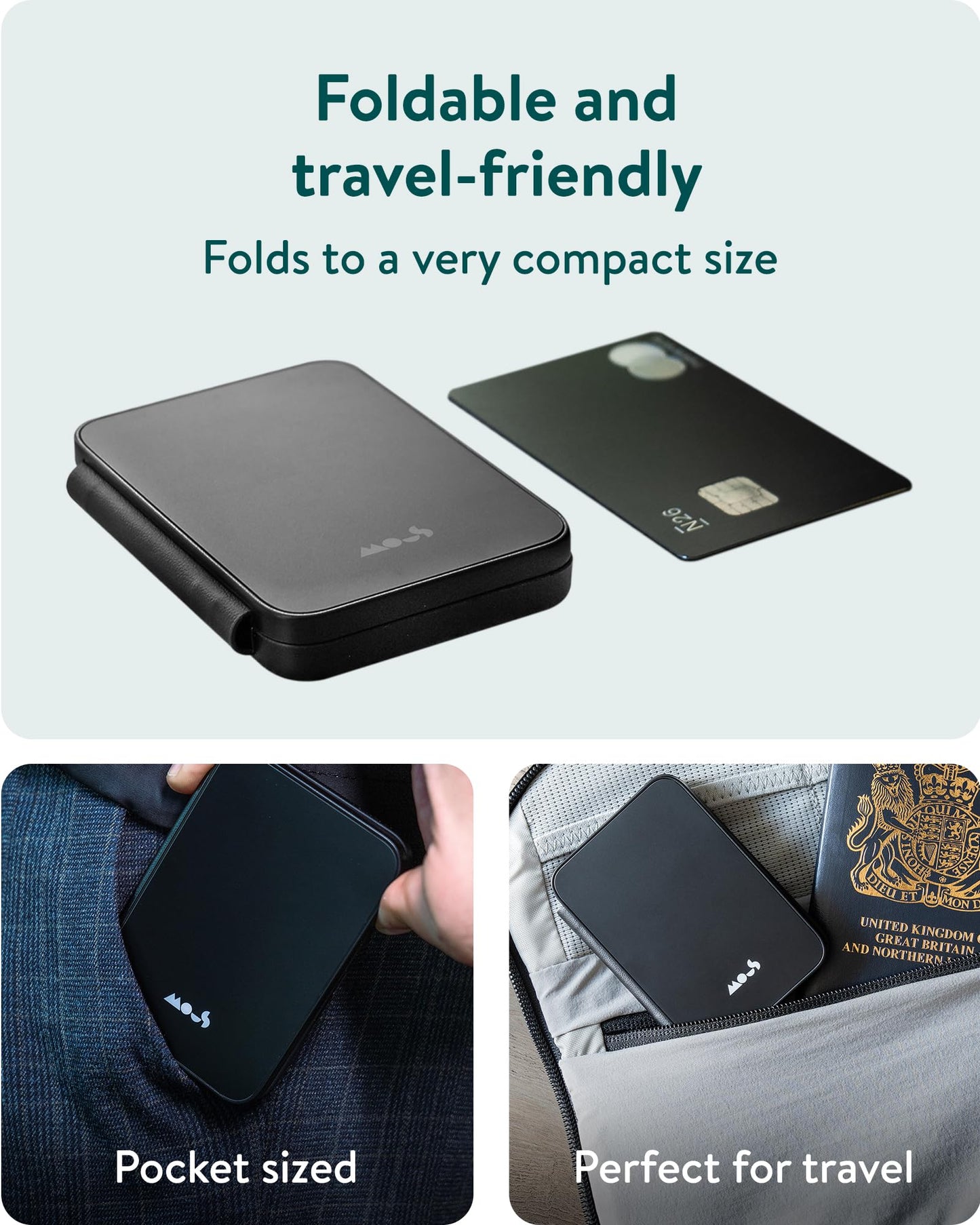 Cargador Inalámbrico Mous Negro 3 en 1 MagSafe Compatible para Múltiples Dispositivos
