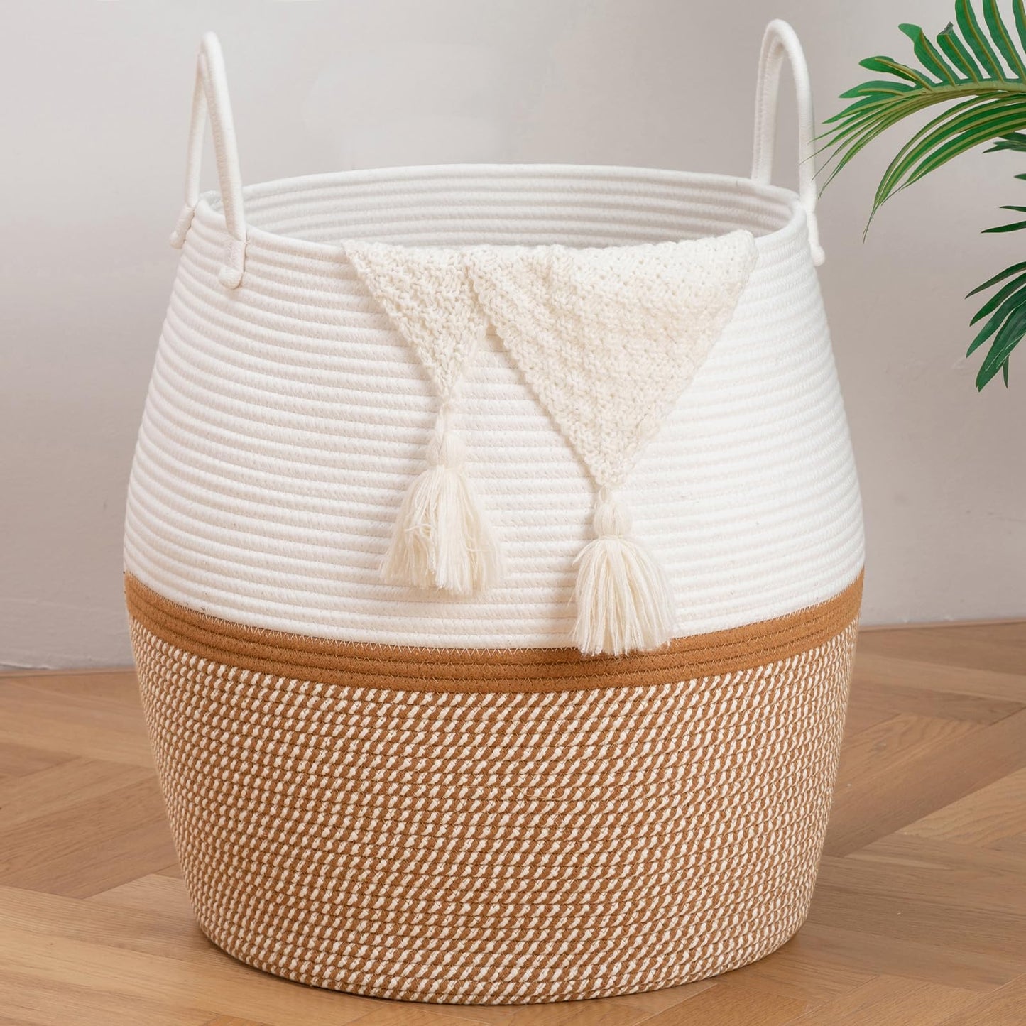 OIAHOMY Cesta para Mantas de 80L con Asa, Cesta de Almacenamiento para Sala de Estar, Cesta de Lavandería para Ropa, Toallas, Almohadas, Almacenamiento de Juguetes para Niños y Perros, Cesta de Bebé
