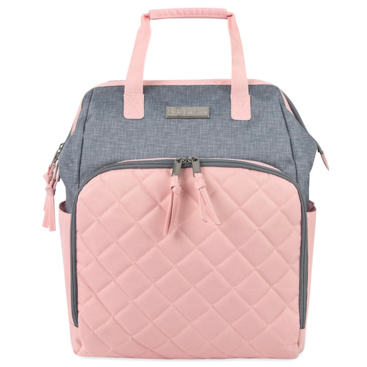 Mochila de Pañales Baby Essentials Rosado Gris con Cambiador y Compartimento Aislado