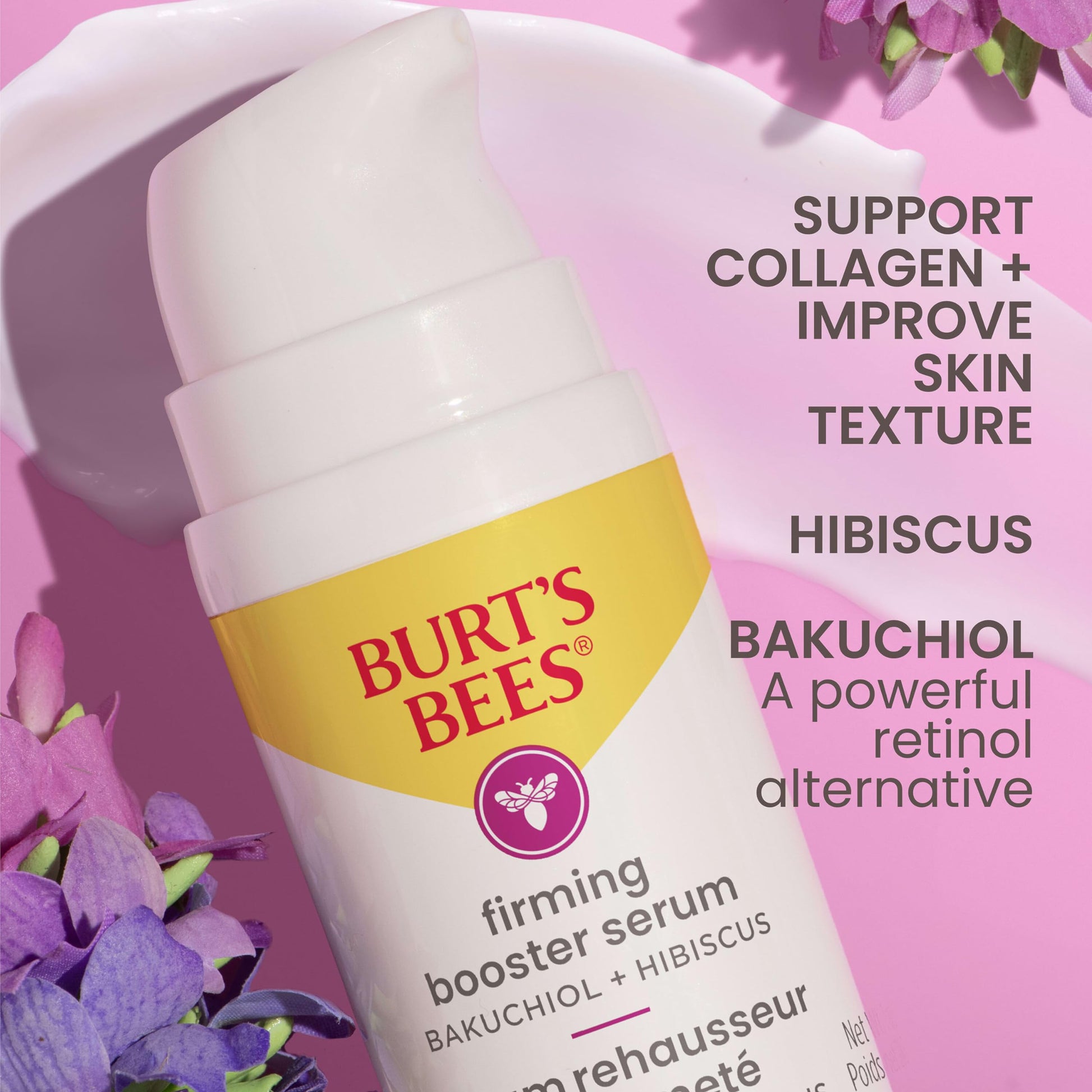 Burt's Bees Firming Booster Serum, Bkuchiol and Hibiscus, 1 Ounce