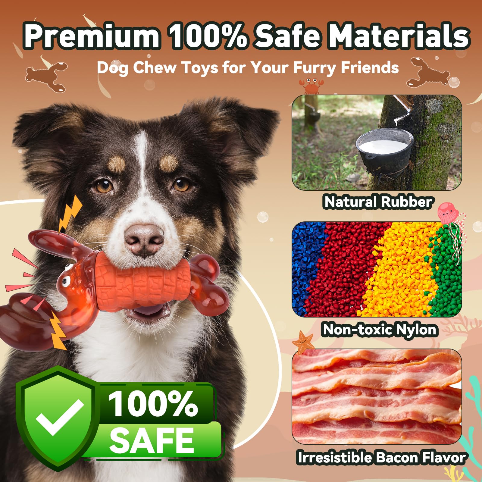 Juguetes para perros para masticadores agresivos, juguetes interactivos para masticar perros grandes, juguetes indestructibles para perros chirriantes para mantenerlos ocupados, juguetes duros para