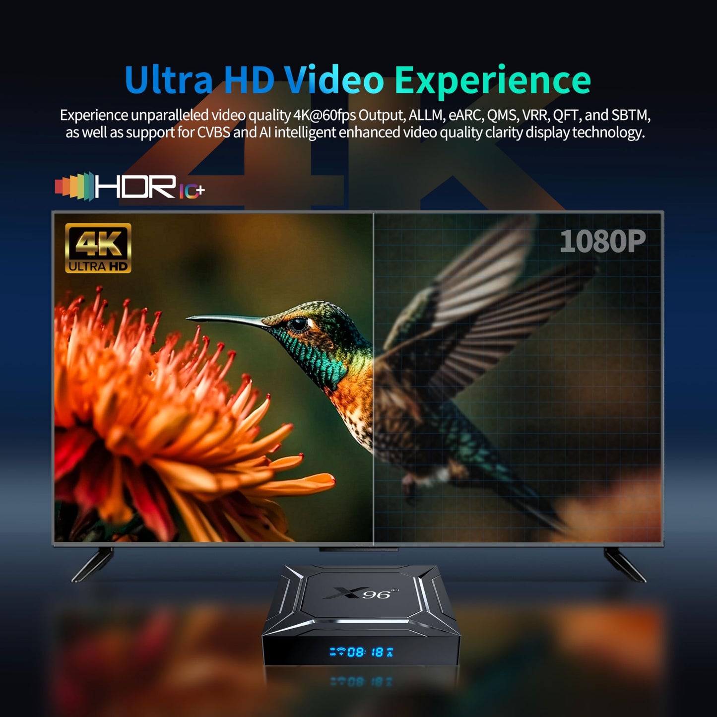 Caja de TV Amlogic S905X4 Negro Android 11.0 MXIII Pro X4 4GB RAM 64GB ROM Dual WiFi 3D 8K Quad Core Smart TV Box USB 3.0