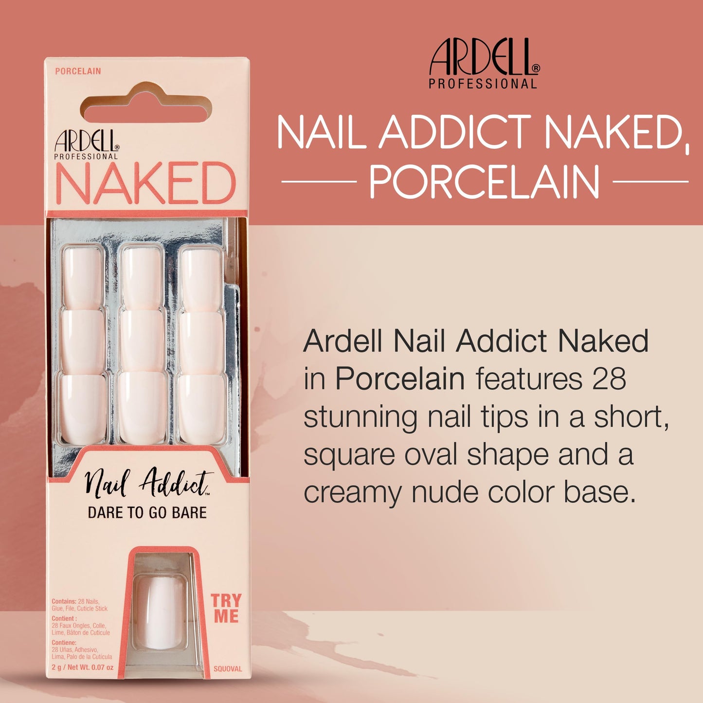 Ardell Uñas de Porcelana Naturales Fácil de Aplicar