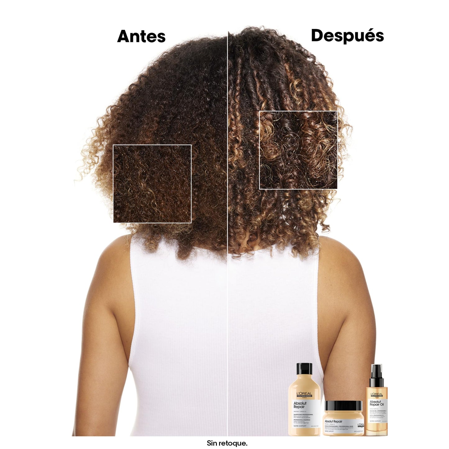L'Oreal Professionnel Absolut Repair Golden Mask | Mascarilla dorada reparadora | Repara el daño y proporciona brillo al cabello | Con tecnología de quinoa dorada y proteínas | Para cabello grueso y dañado | 250ml