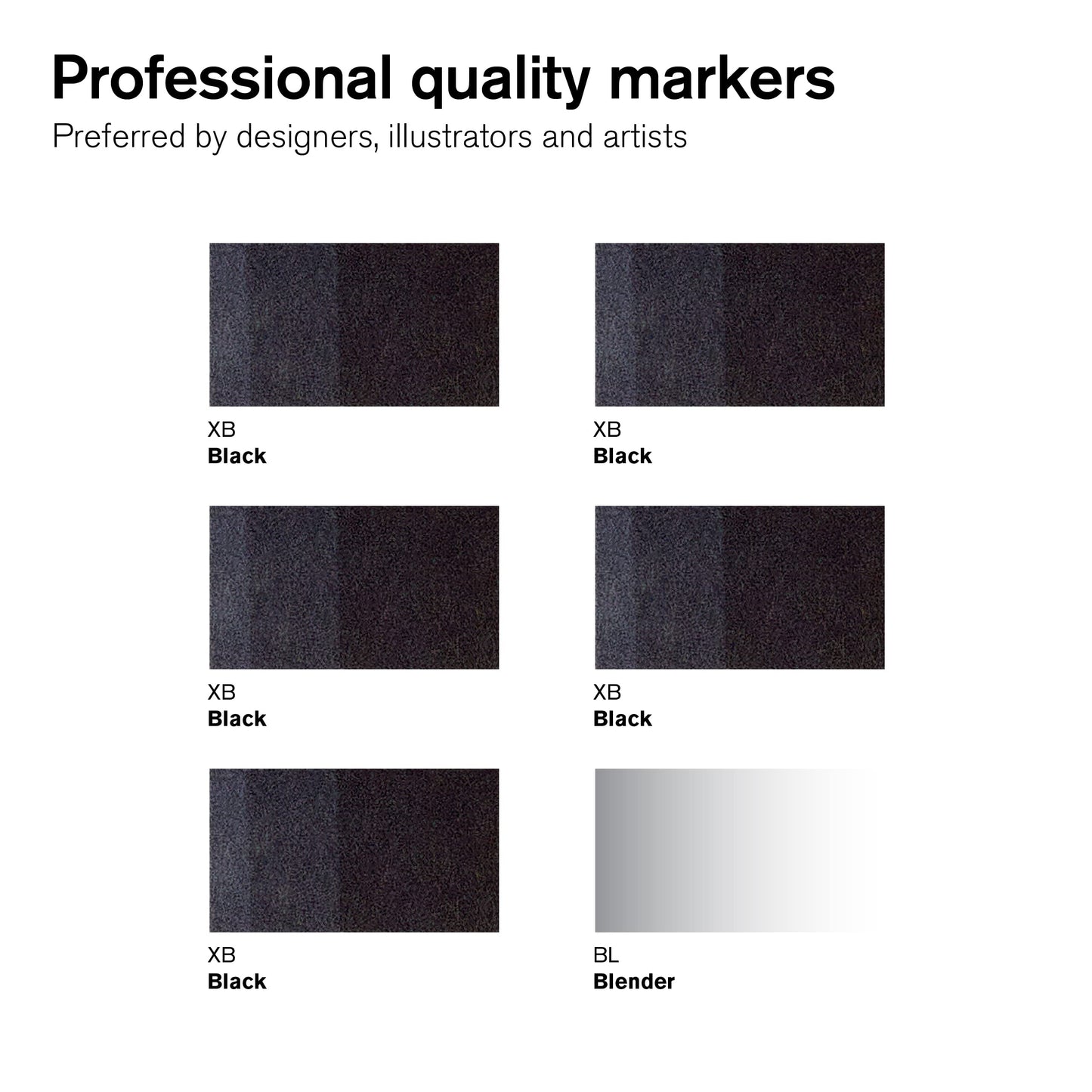 Winsor & Newton ProMarker Set, 6 unidades, negros + licuadora