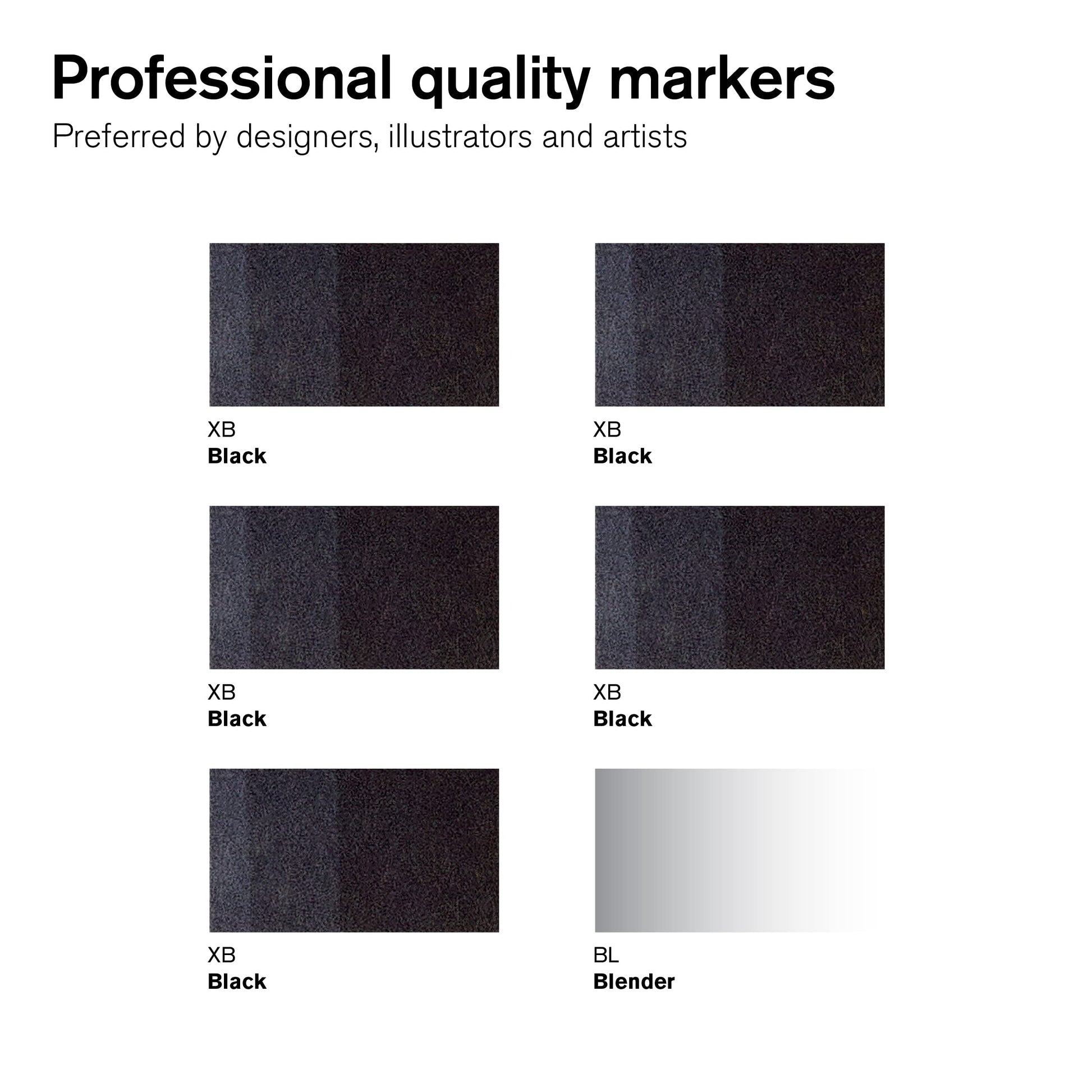 Winsor & Newton ProMarker Set, 6 unidades, negros + licuadora