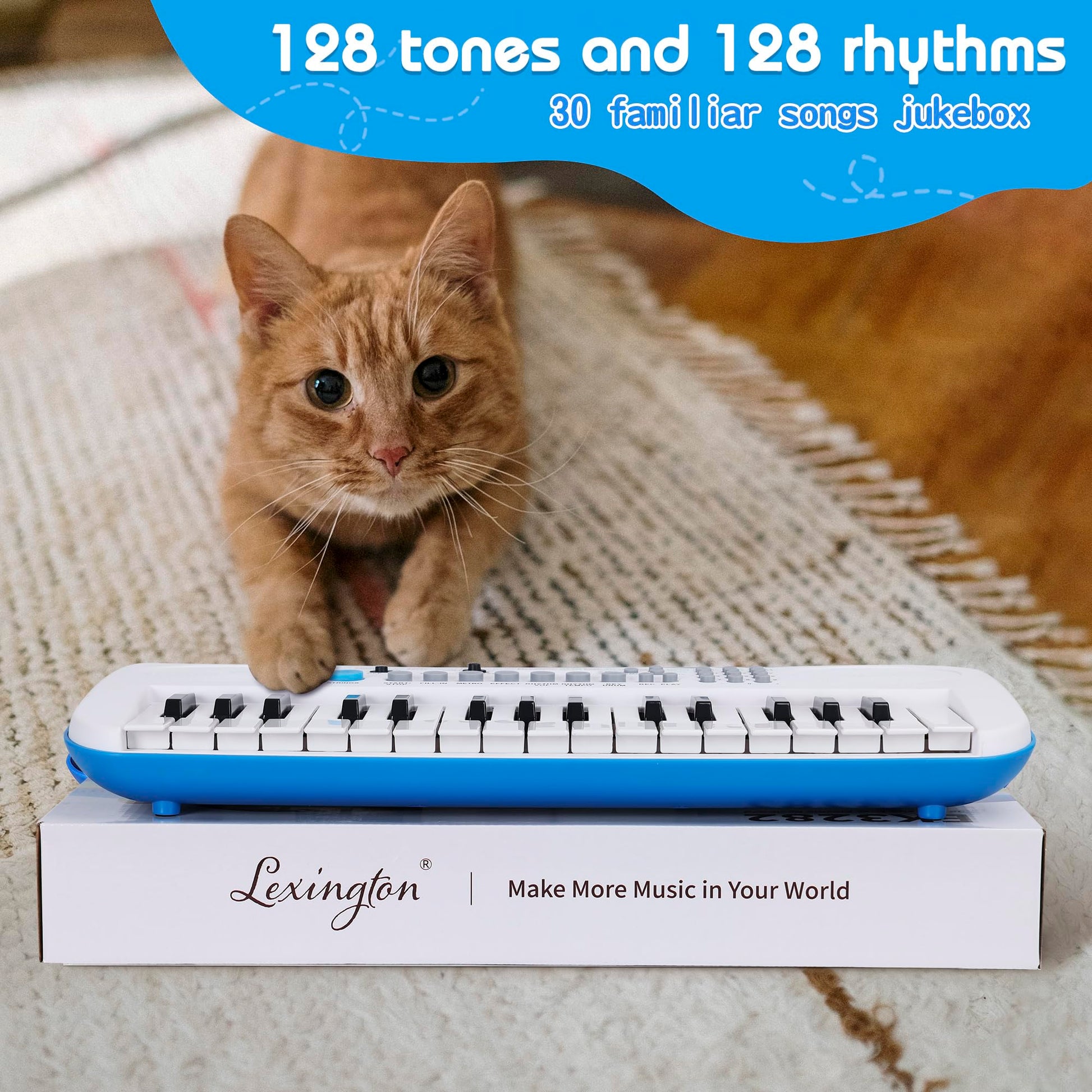 Lexington Teclado eléctrico de 32 teclas, pequeño piano digital para principiantes, mini regalo musical portátil (EK3282, blanco)