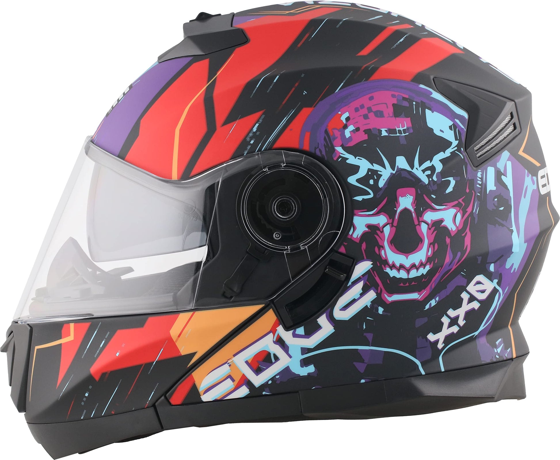Casco Modular Motocicleta Edge Negro Rojo Visor Antivaho Doble Certificado DOT