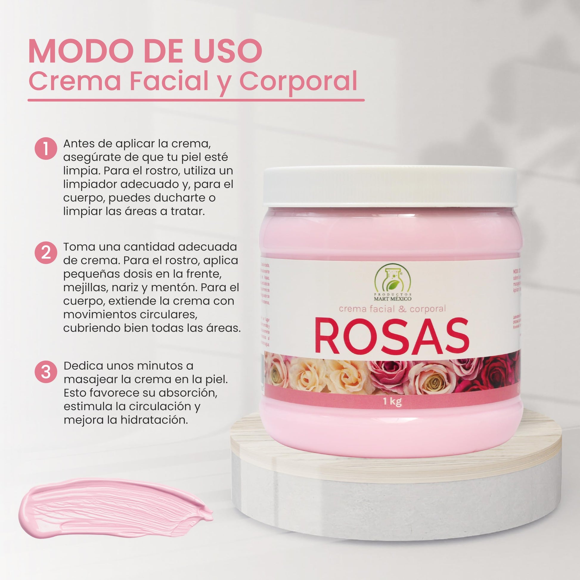 Crema Hidratante De Rosas Productos Mart Mexico 1 Kilo