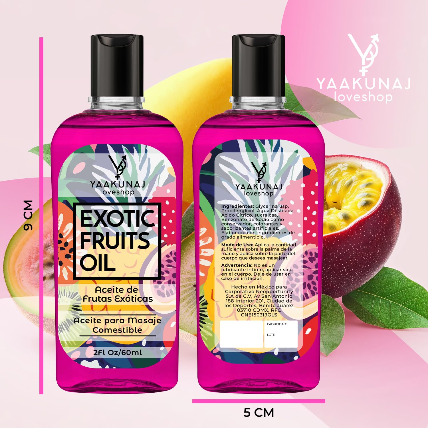 Aceite Para Masaje Yaakunaj Love Shop Fruta Exotica Comestible 60 ml