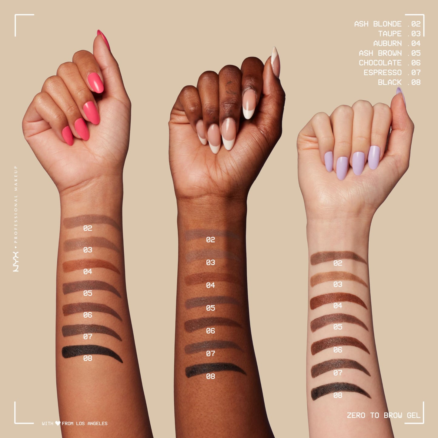 NYX Professional Makeup, Zero To Brow, Gel de Cejas con Color, Tono Ash Blond