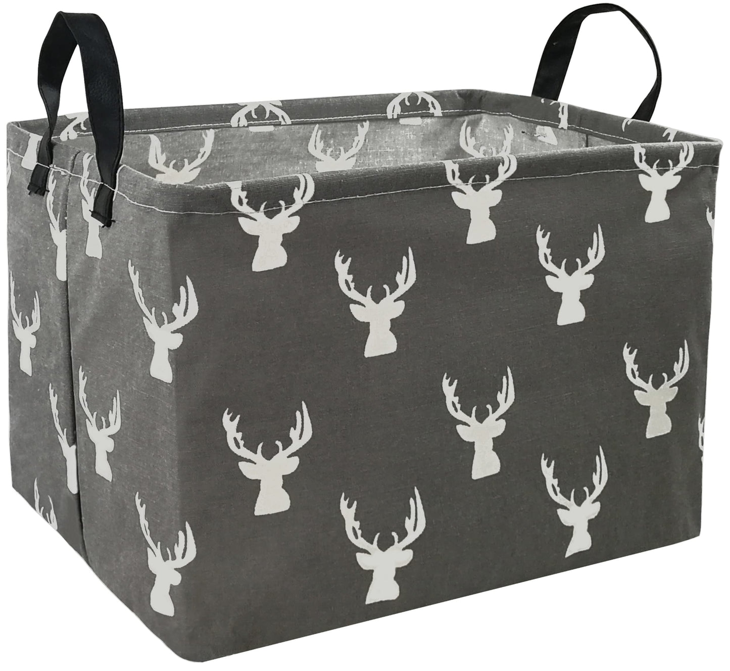 KUNRO cubeta rectangular de juguetes impermeable para guardería, decoración del hogar, clóset, recámara de los niños, lavandería, bebé, regalo, cestas (ciervo gris)