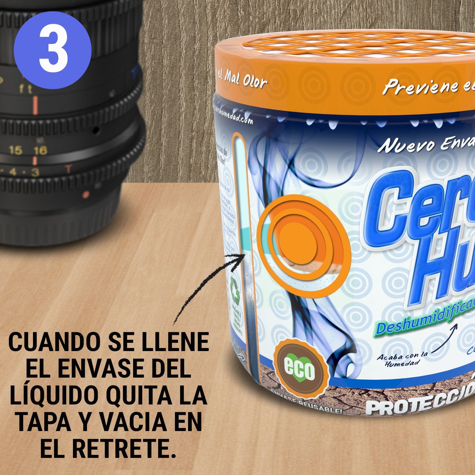 Cero Humedad | Paquete 3 | Incluye 2 Dry Hook de 450 grs. + 2 Rejillas Rellenables de 300 gr. + 1 Deshumidificador natural de 910 g. + 1 Deshumidificador Saquitos + 1 Refrikleen Gratis.