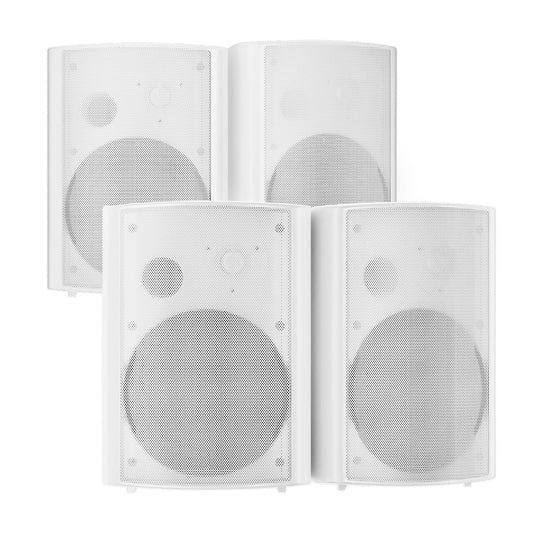 STUDIOFINIX 800W 6.5 Inch Bluetooth Altavoces de Exterior con Amplificador Multifuncional Sistema de Altavoces de Pared Resistente a la Intemperie para Patio Jardín Piscina Casa (4 Altavoces)