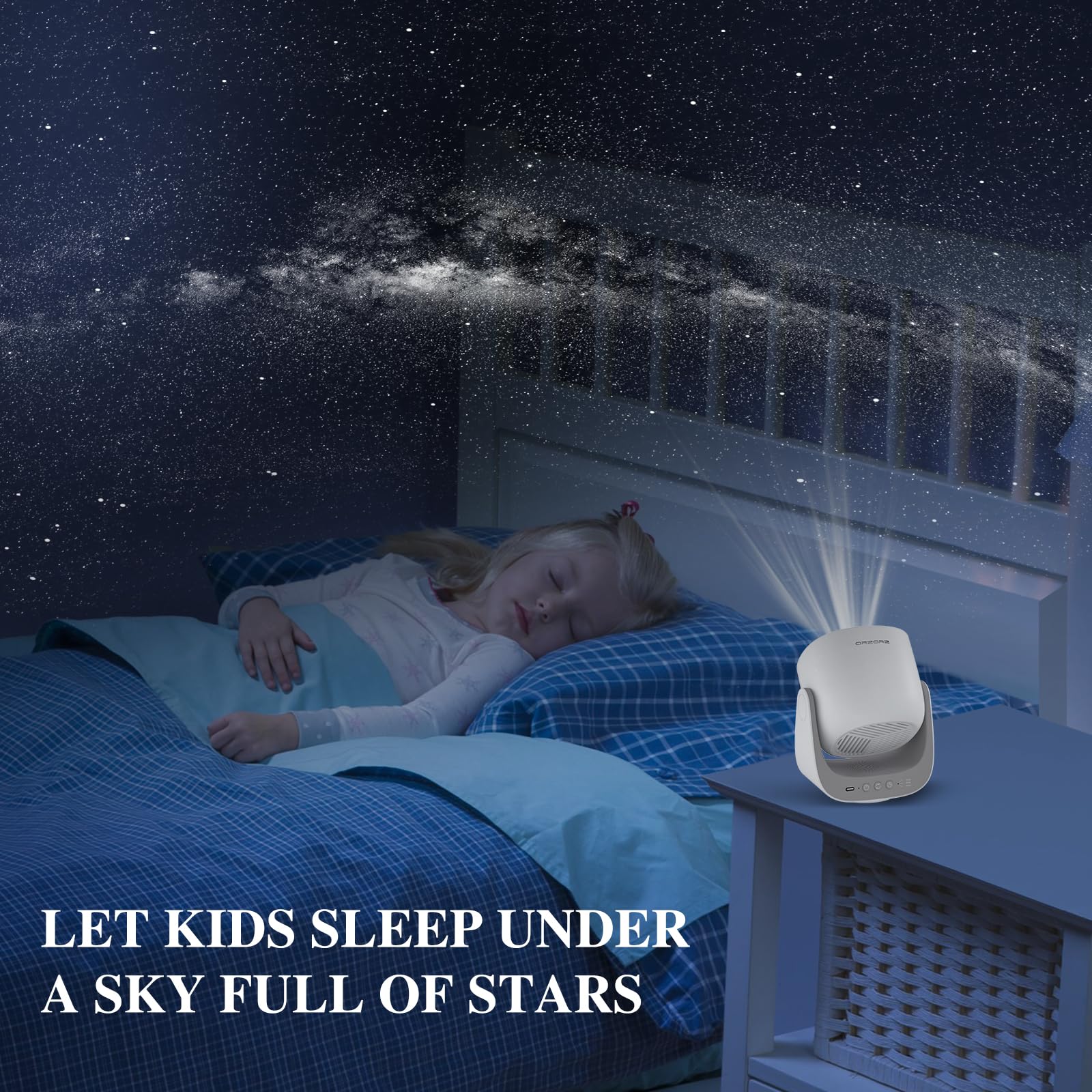 Proyector de Estrellas Orzorz Luz Nocturna Galaxia Recargable para el Hogar