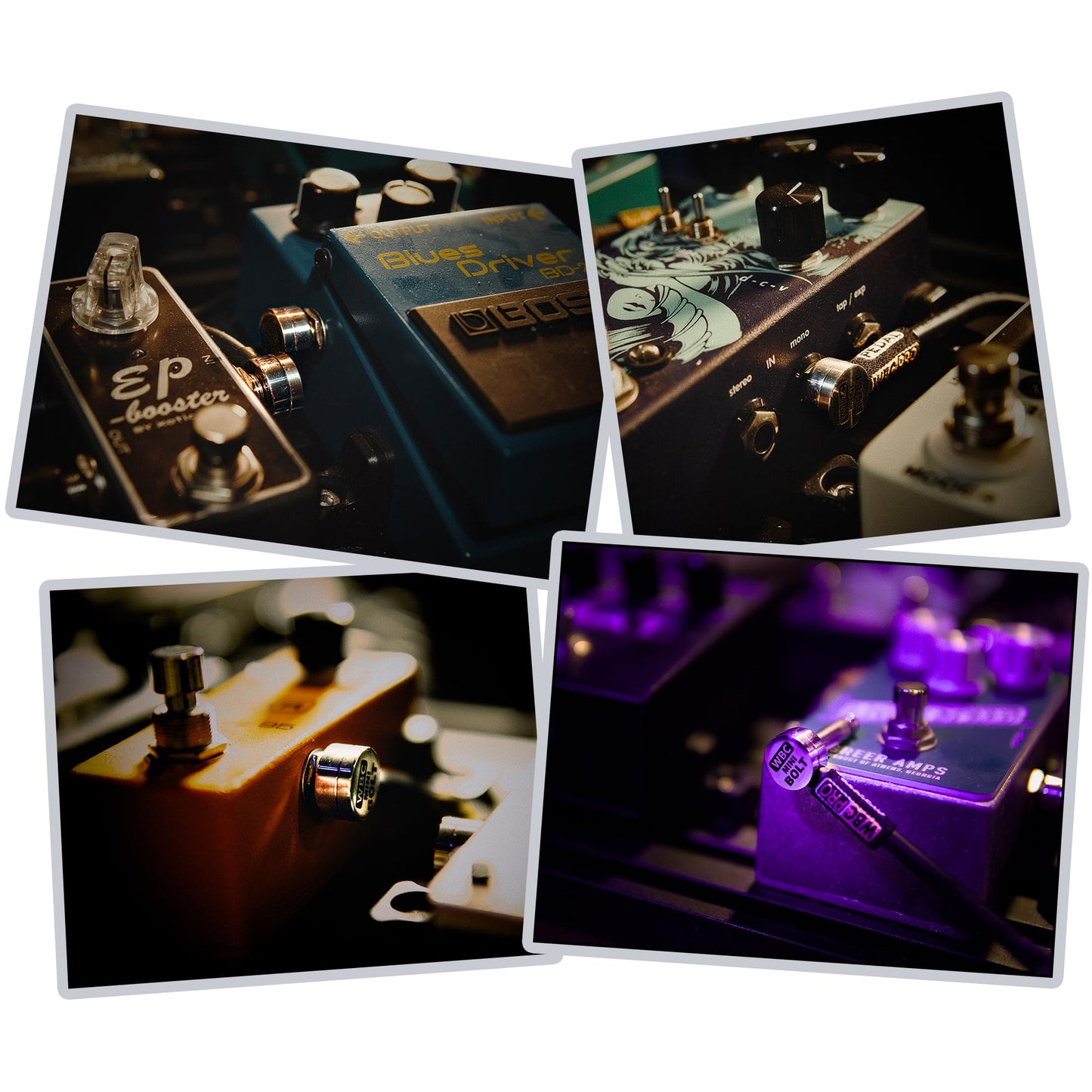 3 unidades - 18 pulgadas (45 cm) - WBC-PRO-PEDAL – 22 AWG - Baja capacitancia (18 pF/pie) – Grado profesional – A base de grafito - Cable de pedal, efectos, parche, instrumento con doble blindaje, con