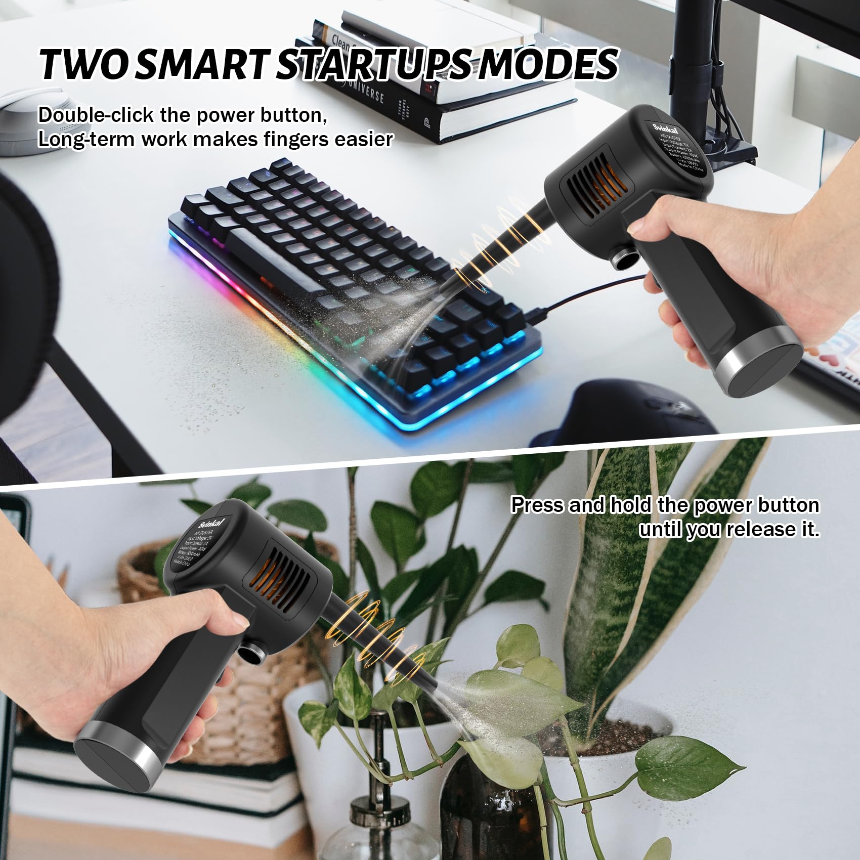 Plumero de Aire Svinkal Inalámbrico Recargable para Limpieza de Teclado y Cámara