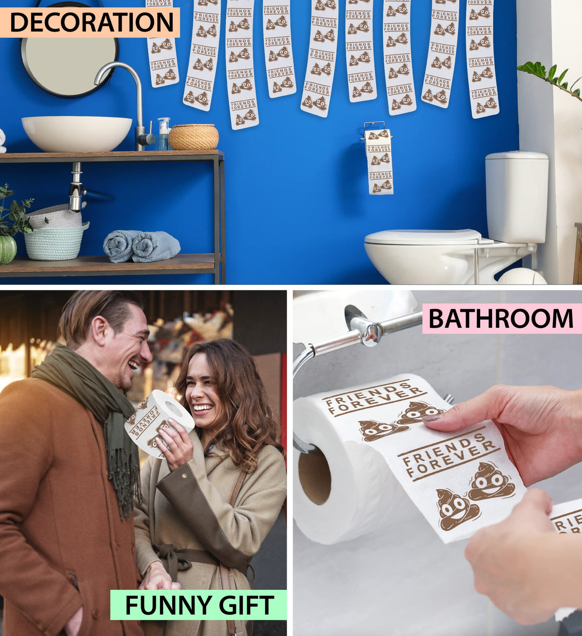 Papel Higiénico Printed TP Friends Forever Novedad para Hombre