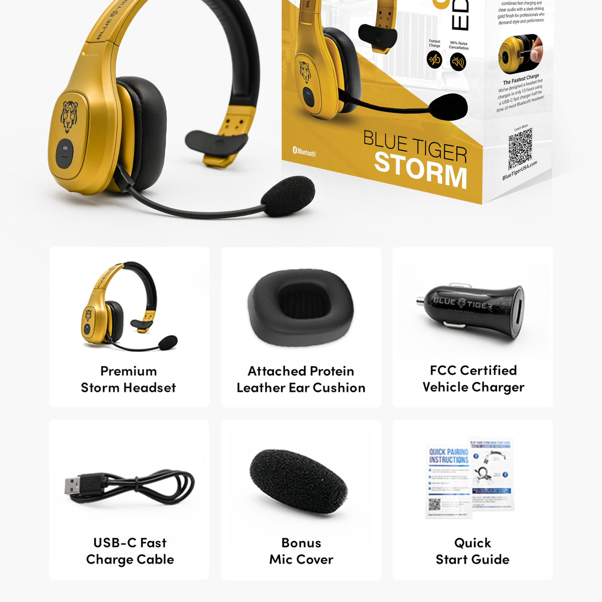 Auriculares Inalámbricos Blue Tiger Dorados con Bluetooth