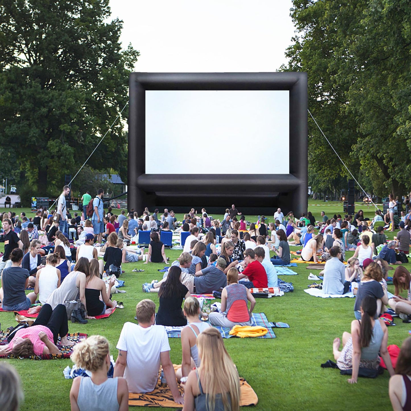 GYUEM - Pantalla de proyección de 22 pies – Pantallas de Cine inflables para Exteriores e Interiores, Ideal para Fiestas al Aire Libre y diversión en el Patio Trasero