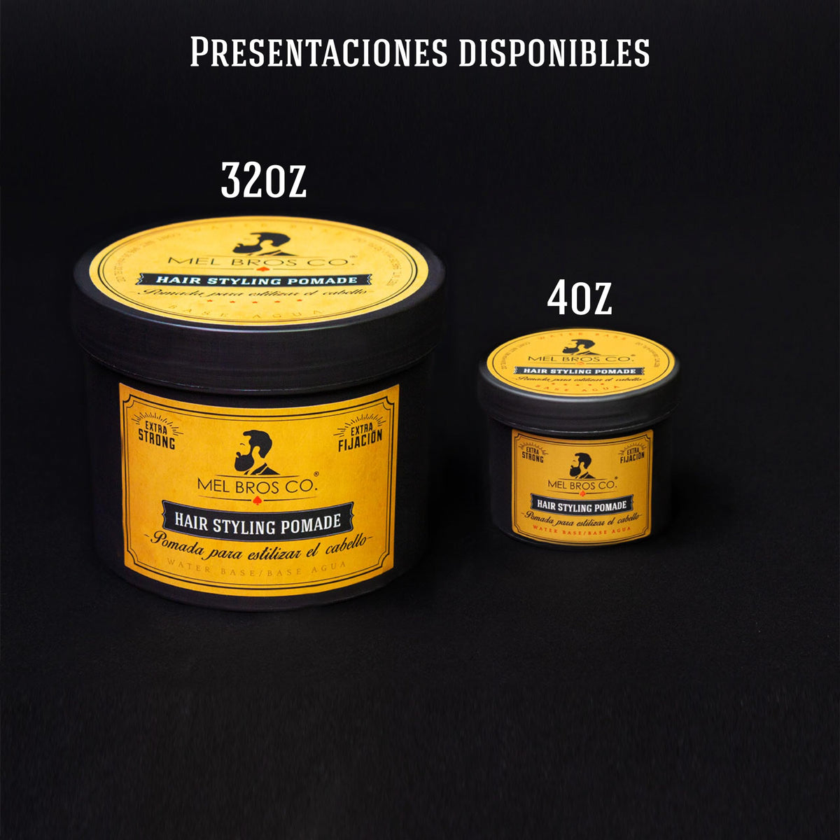 MEL BROS CO. - Hair Styling Pomade - Pomada para estilizar el Cabello. Base Agua. (32 oz / 946.35 ml, Extra Fijación)