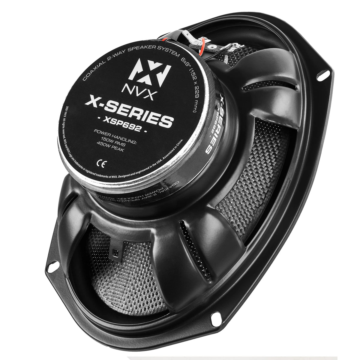 Bocinas para Auto NVX XSP692 6x9 Negras con Tweeters de Domo de Seda de 1 Pulgada Coaxiales de 2 Vías para Coche o Camión