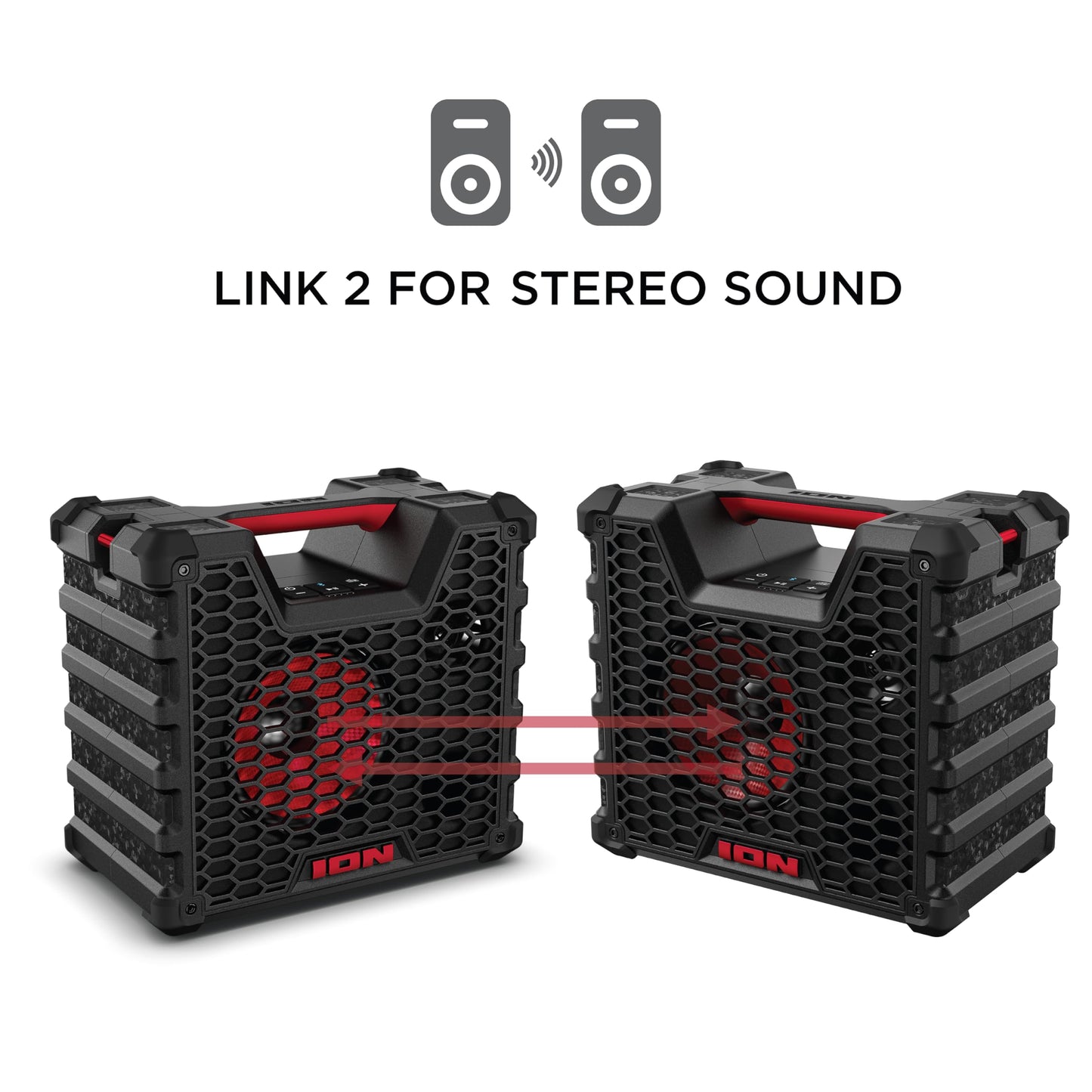 Ion Audio Tailgater Tough - Altavoz Bluetooth inalámbrico portátil resistente para todo tipo de clima, IPX5 resistente al agua, altavoz resistente a la intemperie para exteriores (reacondicionado)