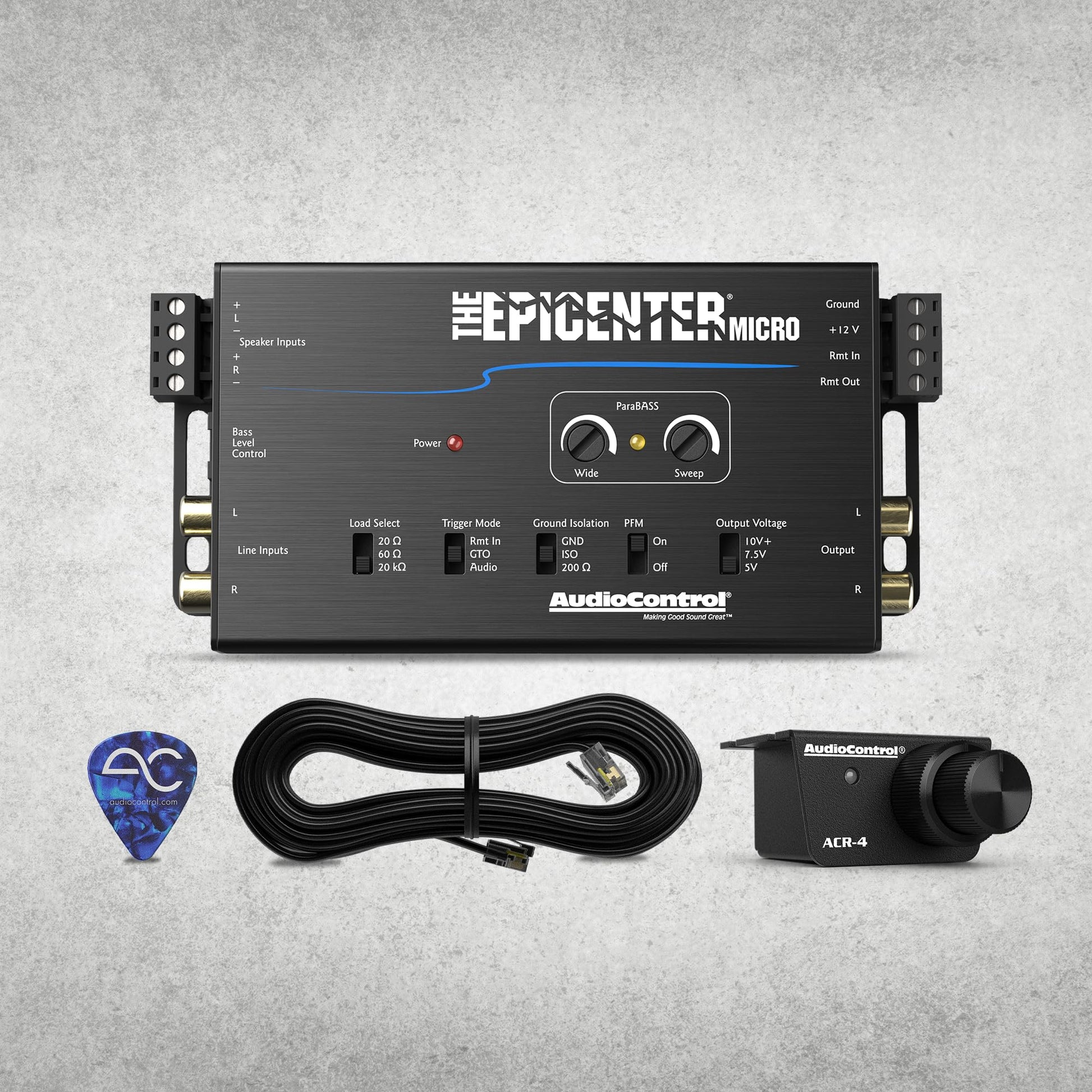 Procesador AudioControl El Epicenter Micro Bass Restoration Negro con Control Remoto ACR-4 Incluido