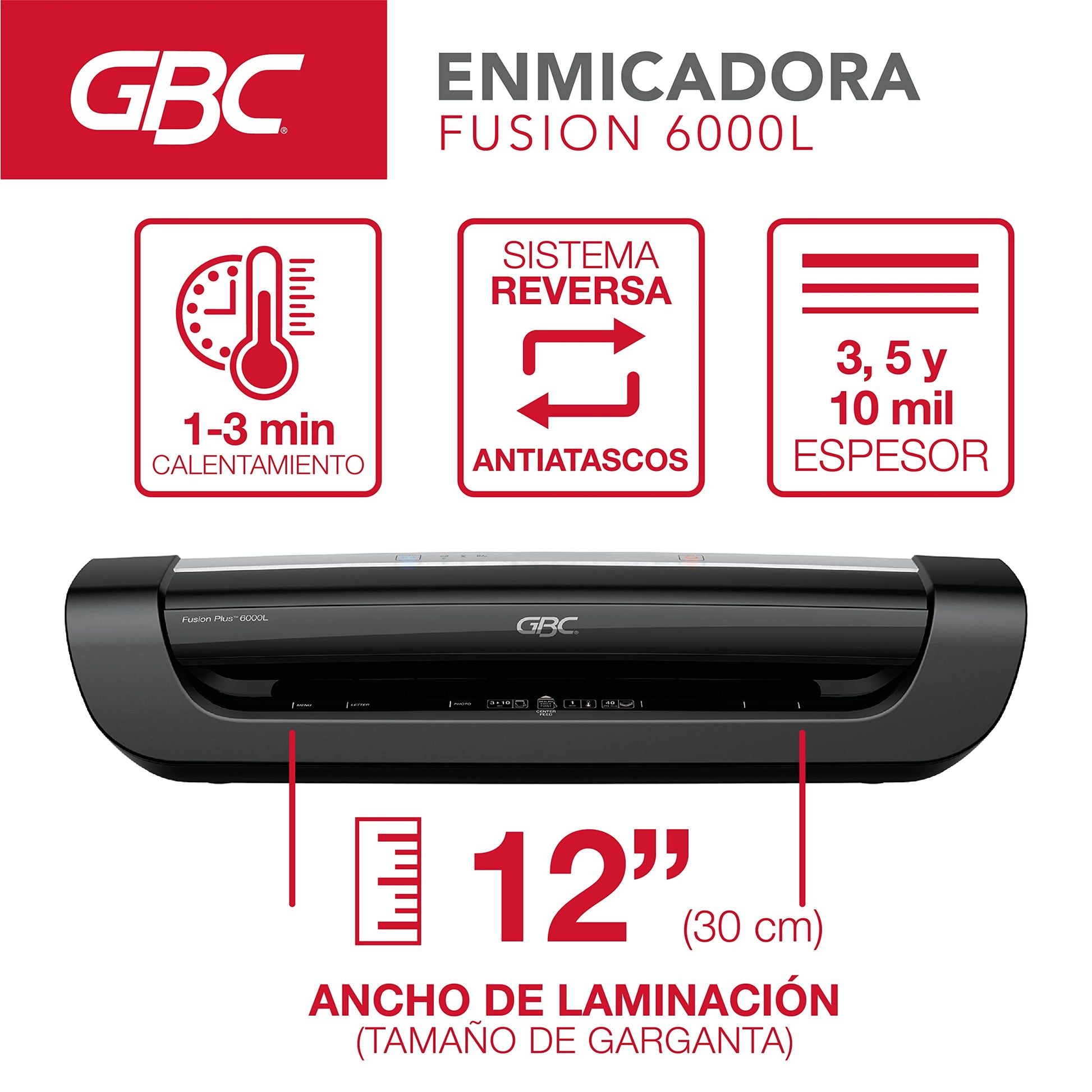 GBC Fusion Enmicadora térmica 12" 6000L funciones automáticas