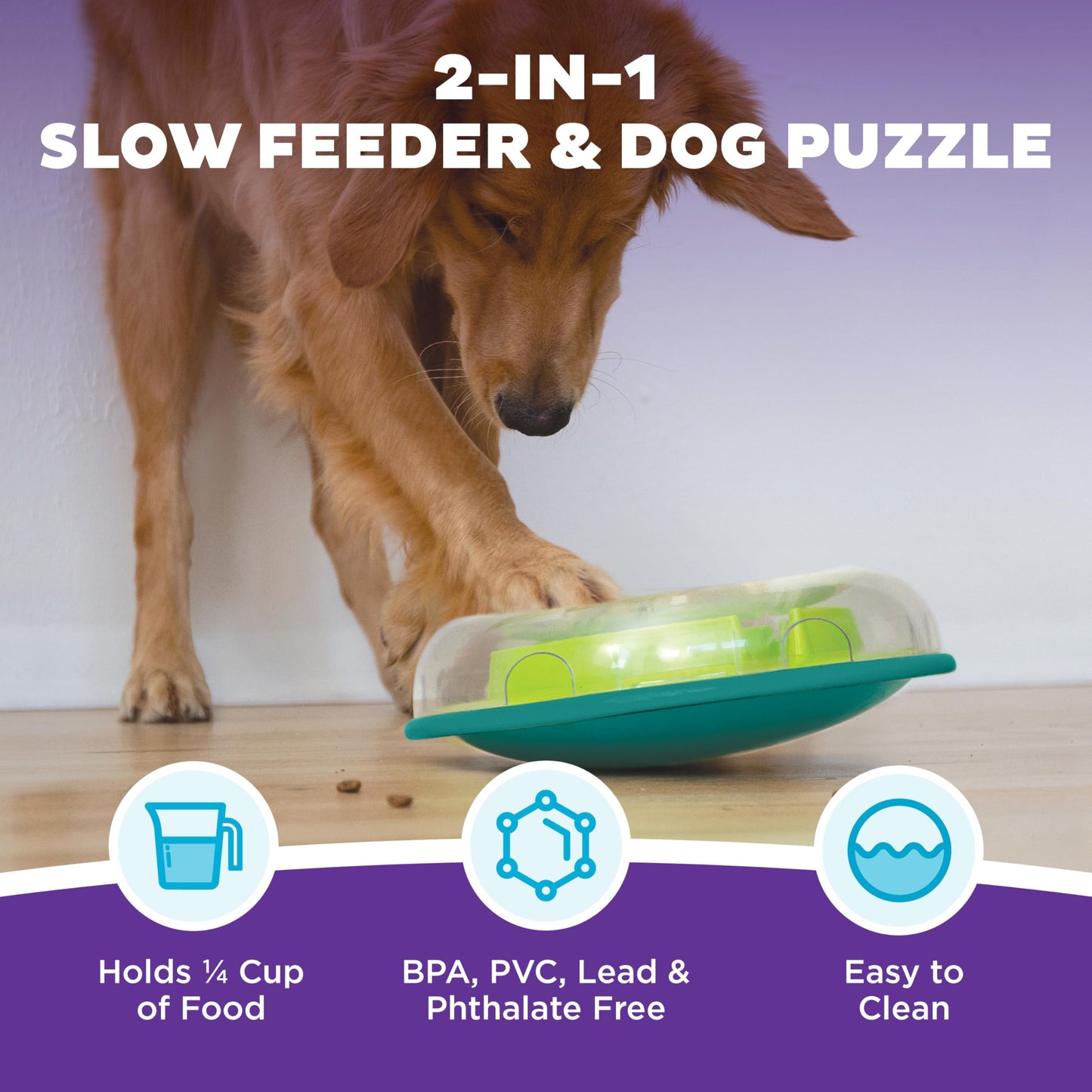 Juego Interactivo Outward Hound Nina Ottosson Wobble Bowl para alimentación Lenta de Perro