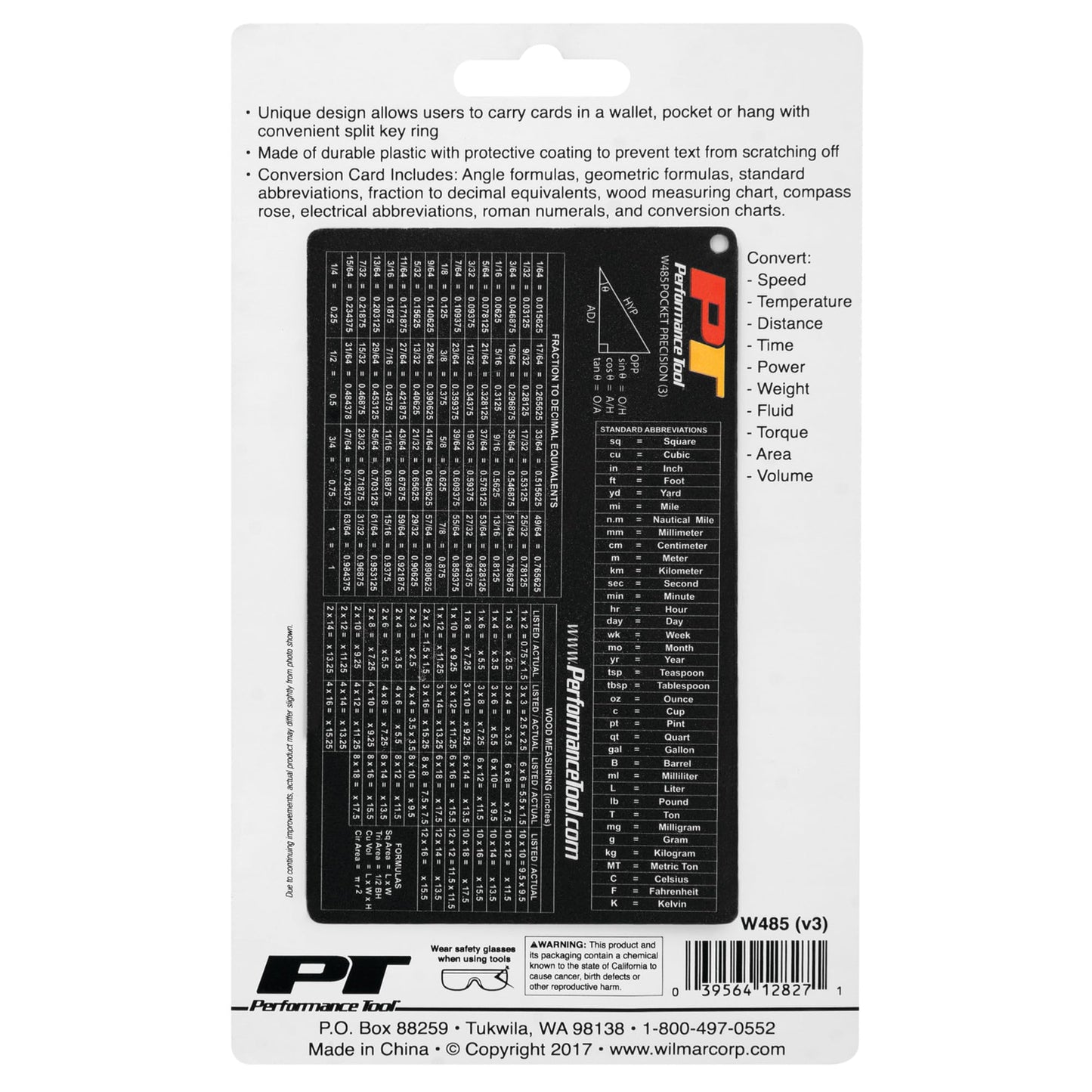 Juego de Tarjetas de Precisión de Bolsillo Performance Tool Northwest Trail Products de 3 Piezas
