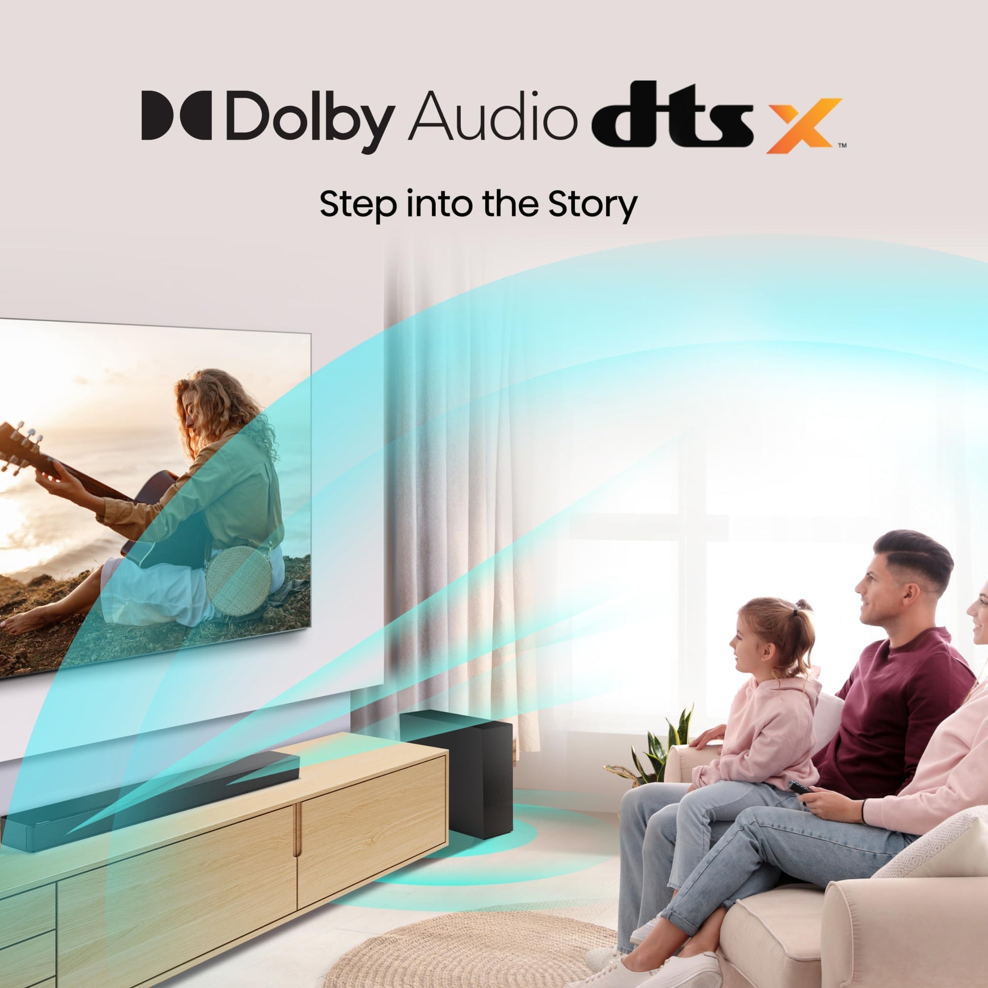 Hisense HS2100 Barra de Sonido de 2.1 Ch 240W con subwoofer inalámbrico - DTS Virtual X, Ezplay, 7 Modos EQ, HDMI eARC, Bluetooth (Modelo 2023)