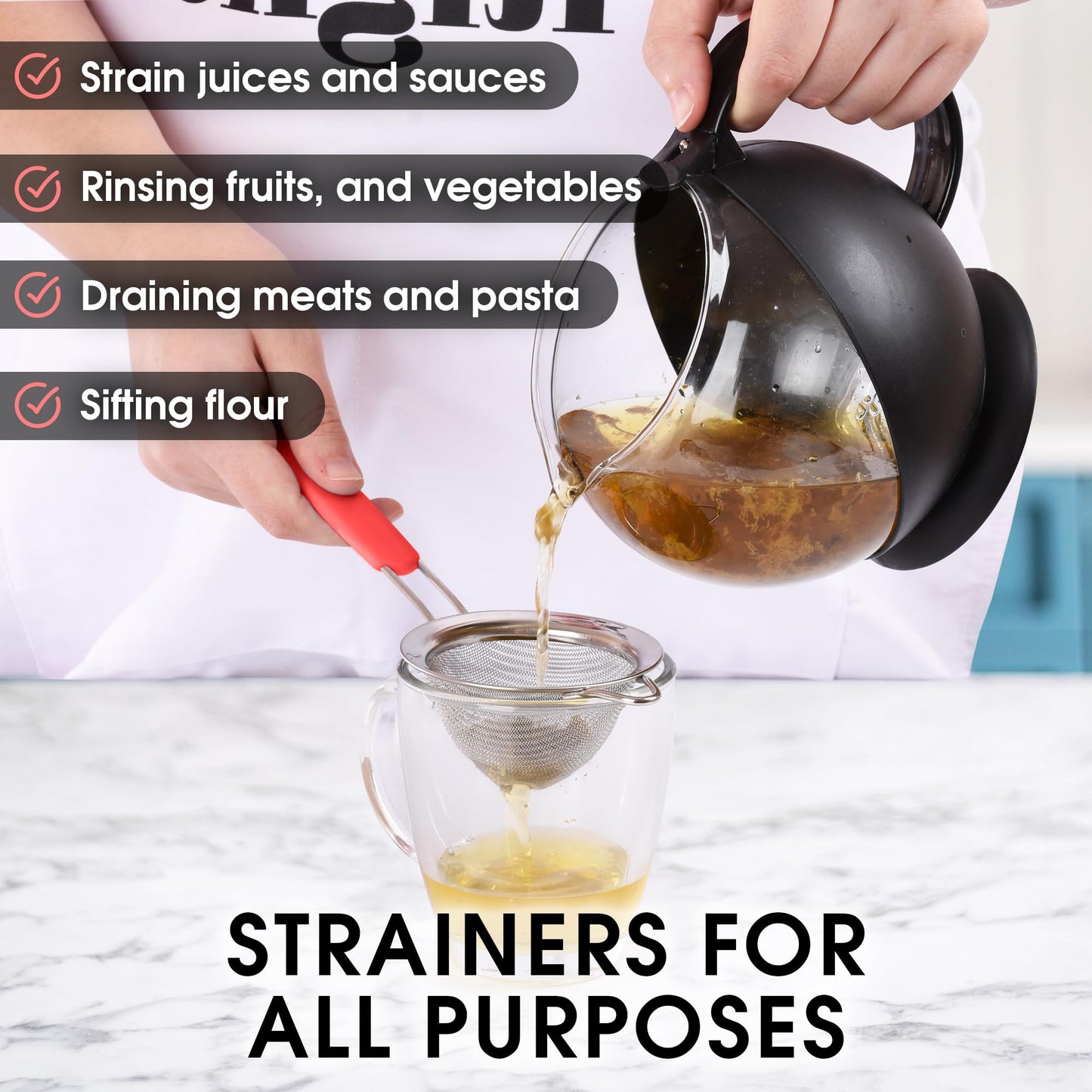 Juego de Coladores Zulay Kitchen Acero Inoxidable Alta Calidad con Asas Antideslizantes