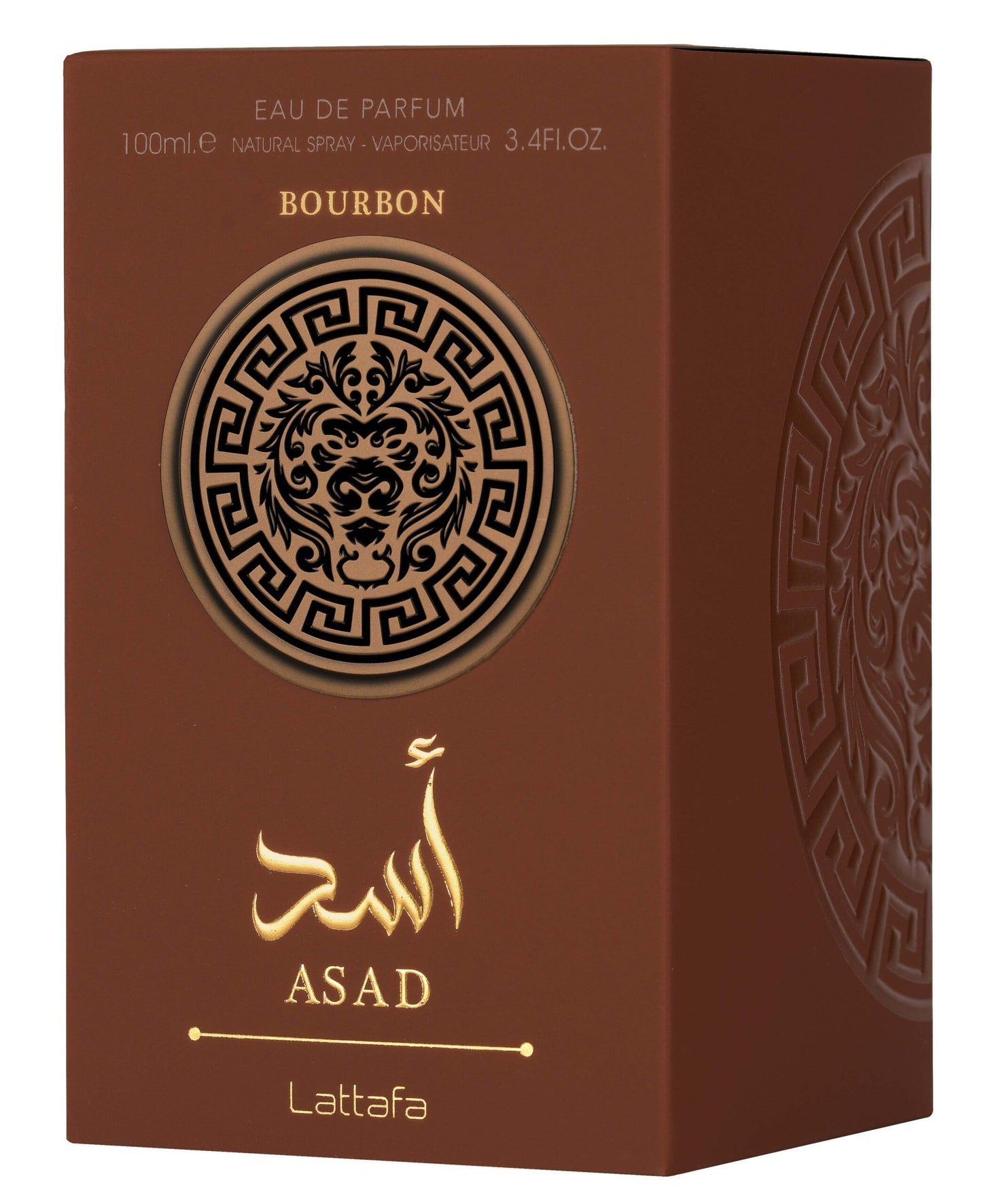 Lattafa Asad Bourbon Eau de Parfum Spray for Unisex, 3.4 Ounce