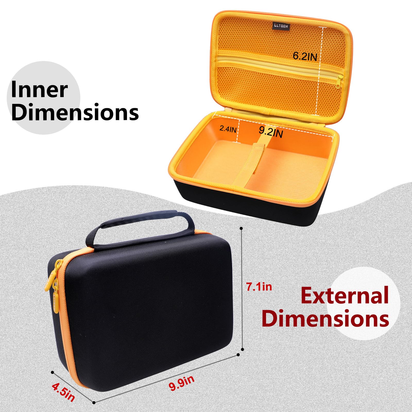 LTGEM - Funda rígida de viaje para proyector AuKing Mini 2023 actualizada, solo funda (interior: 9.2 x 6.2 x 2.4 pulgadas)