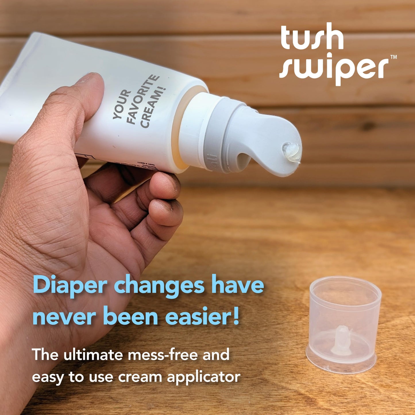 Eli & Ali Tush Swiper - Diaper Rash Cream & Butt Paste Applicator - Fits Most Diaper Creams | Mess-Free & Hygienic Alternative to Cream Spatula - Carry Less Baby Gear - Blue, 2 Pack