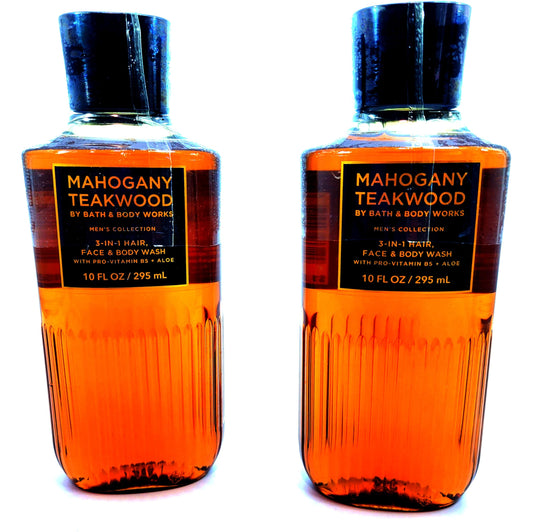 Bath and Body Works 2 Pack Men's Collection 2 in 1 Hair and Body Wash TEAKWOOD.