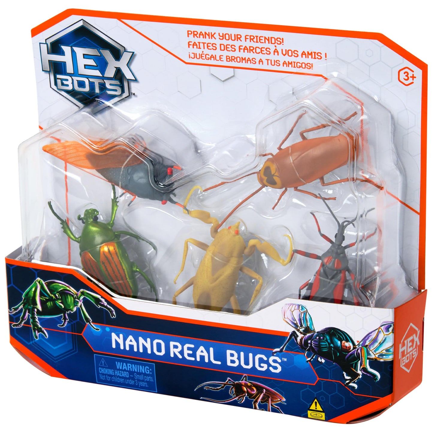 HEX BOTS, Nano Real Bugs 5-Pack, Insectos de Juguete Falsos, Juguetes sensoriales para niños, niñas y Gatos, Juguetes de Robots para niños y niñas a Partir de 3 años