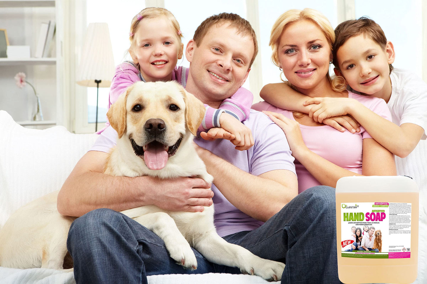 Jabón Antibacterial para Manos y Cuerpo: Cuidado Familiar en Presentación de 5 Litros, Limpieza y Protección para Todos