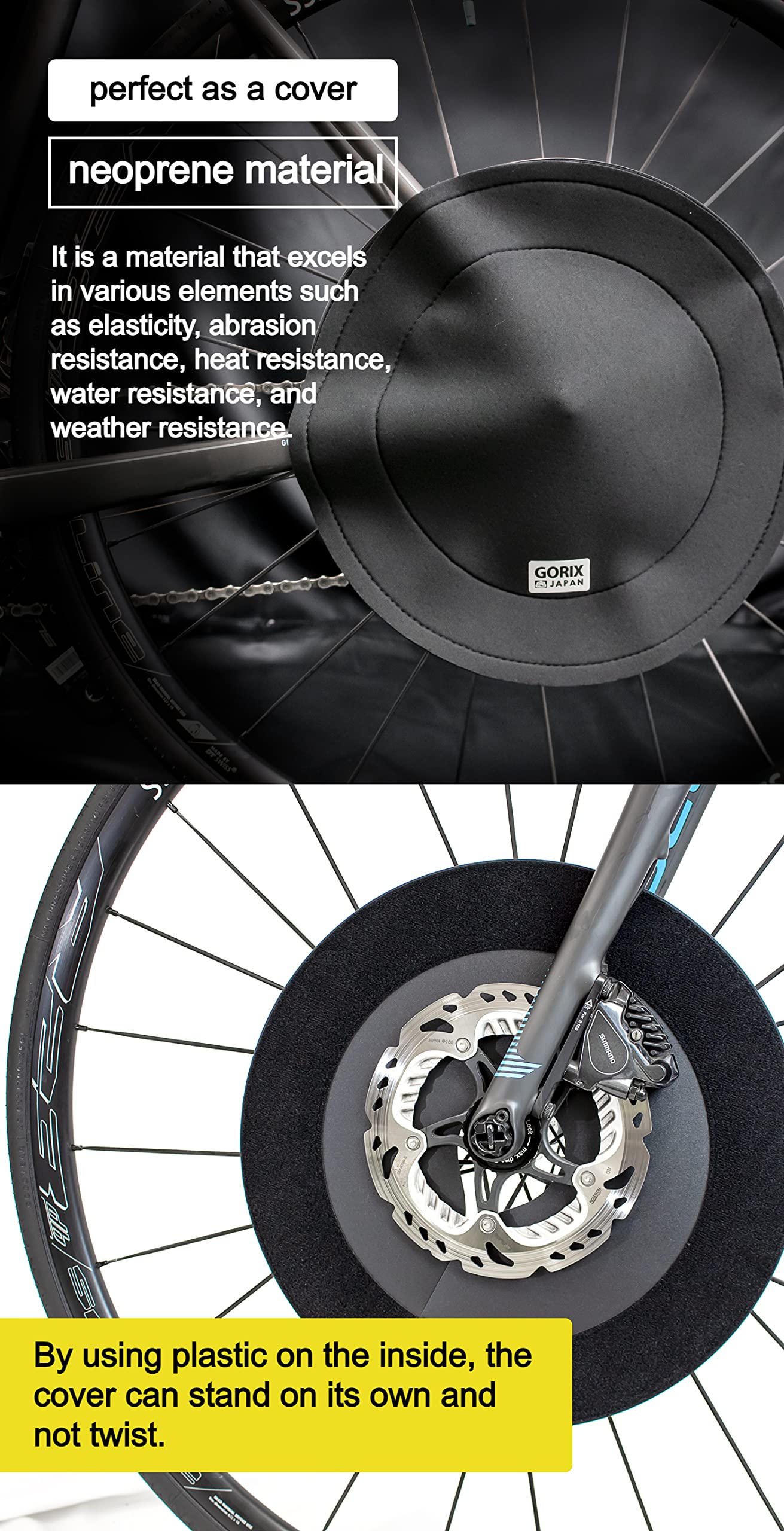 GORIX Juego de 2 cubiertas de freno de disco para bicicleta, protector de transporte para equipaje, carretera y MTB (GX-DBCOVER)