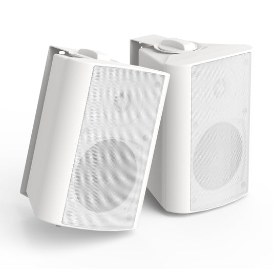 Herdio 4 Pulgadas al Aire Libre Altavoces Bluetooth Impermeable inalámbrico, Interior, Patio, Cubierta de Altavoces de Montaje en Pared (Blanco)
