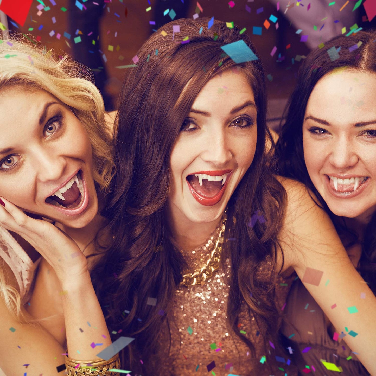 Dientes de Vampiro Disfraz 12 Pares en Blanco con Colmillos Falsos para Fiesta de Halloween