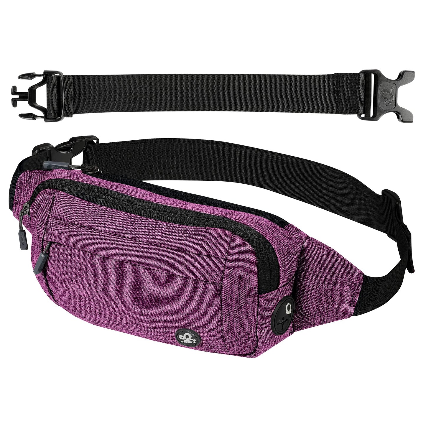 Riñonera Deportiva WATERFLY Negra con Cinturón Extendido para Mujer y Hombre
