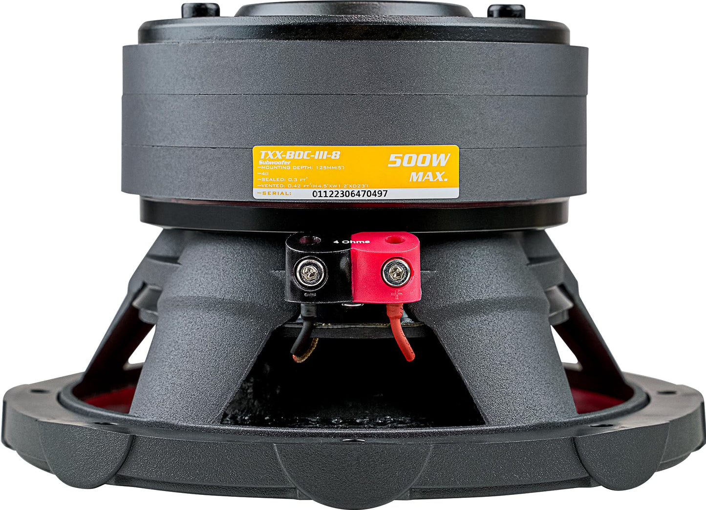Audiopipe - Subwoofer de cono compuesto de triple pila de 8 pulgadas (TXX-BDC-III-8), rendimiento superior, 500 W, 3 imanes, bobina de voz BASV, cesta de aluminio, cono de papel sin prensa, 2 x 4