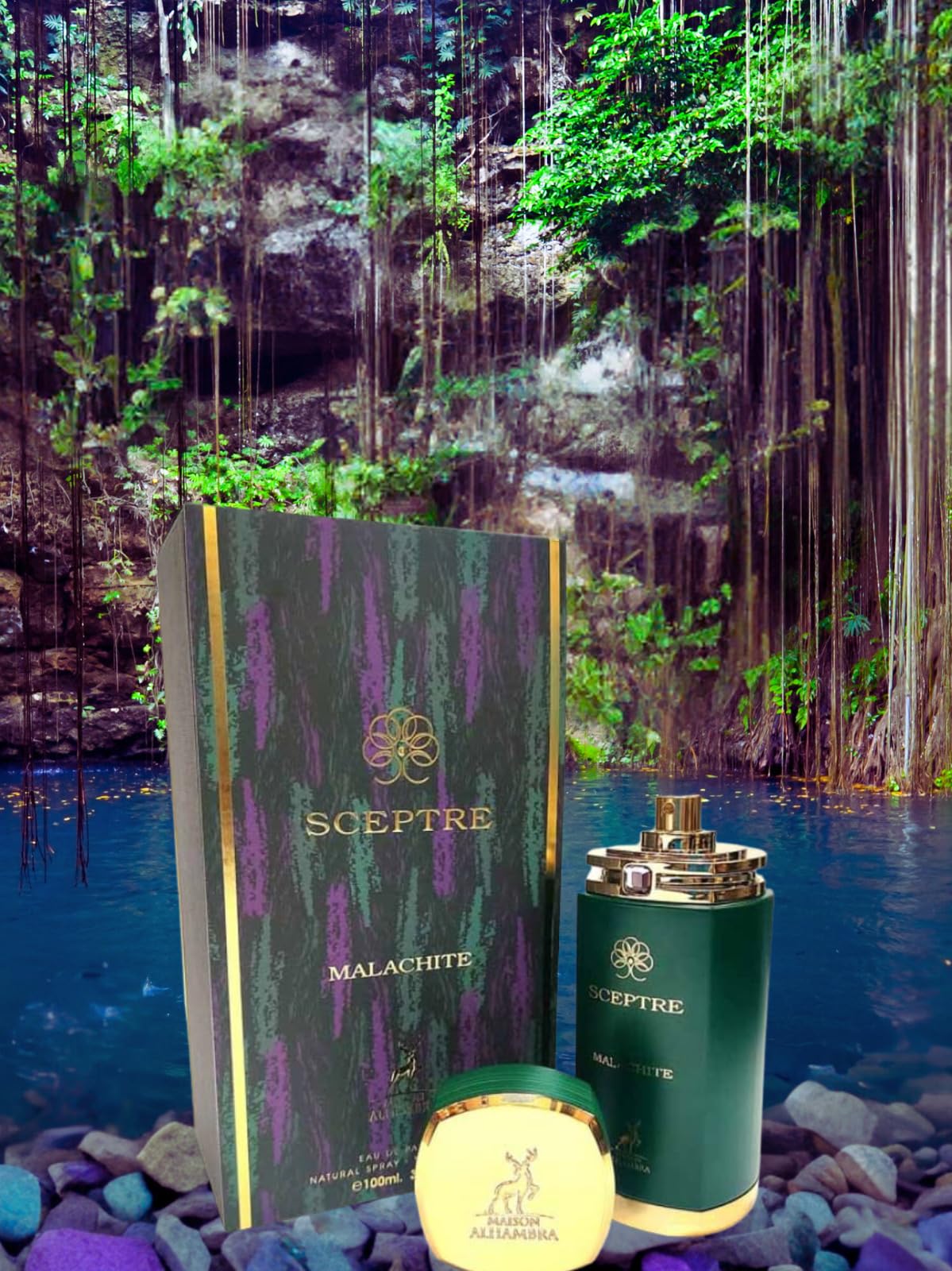 Maison Alhambra Sceptre Malachite Eau de Parfum Spray for Unisex, 3.4 Ounce