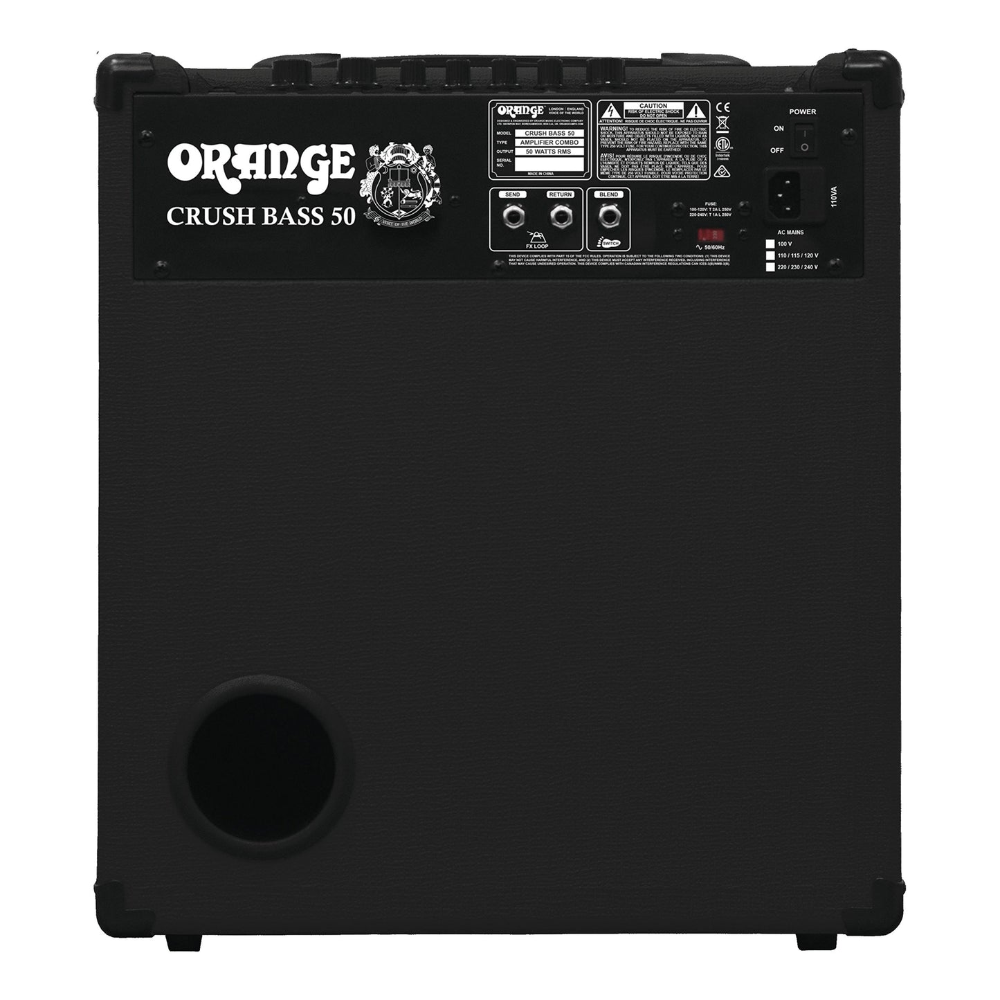 Combo de amplificador de bajo y guitarra, Crush Bass 50, Negro